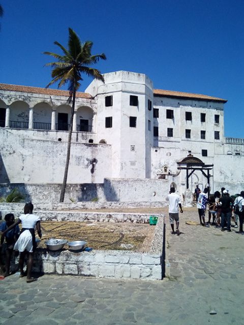 Elmina Castle, in present-day Ghana, was built by the Portuguese in the 15th century as Castelo de São Jorge da Mina and used for slave trade during the colonial era. (Wikimedia Commons/Adam Tuferu)