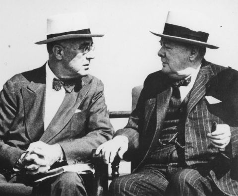 Franklin D. Roosevelt and Winston Churchill in Quebec on Sept. 12, 1944 (National Archives and Records Administration) Franklin D. Roosevelt and Winston Churchill in Quebec on Sept. 12, 1944 (National Archives and Records Administration)