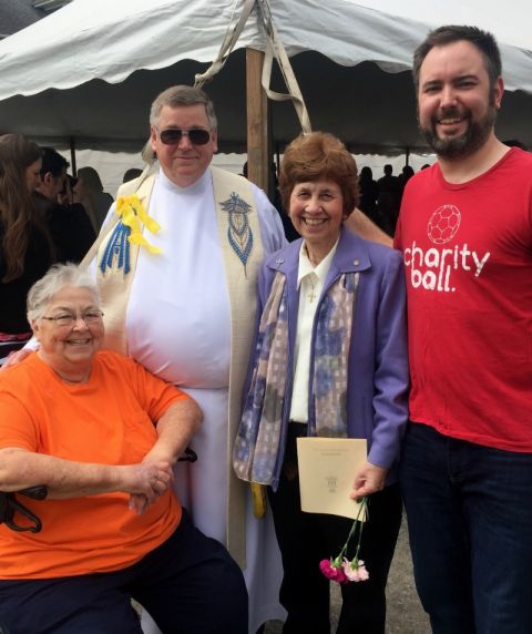 From left: St. Joseph Sr. Judy Blake, Fr. Tom Firestone, Dominican Sr. Carol Weber and Steve Wolbert (Nancy Kehoe)