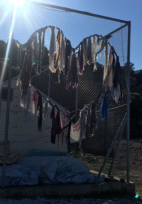 A refugee camp in Greece, where Theresa La and her sister, Lucia, volunteered (Courtesy of Theresa La)