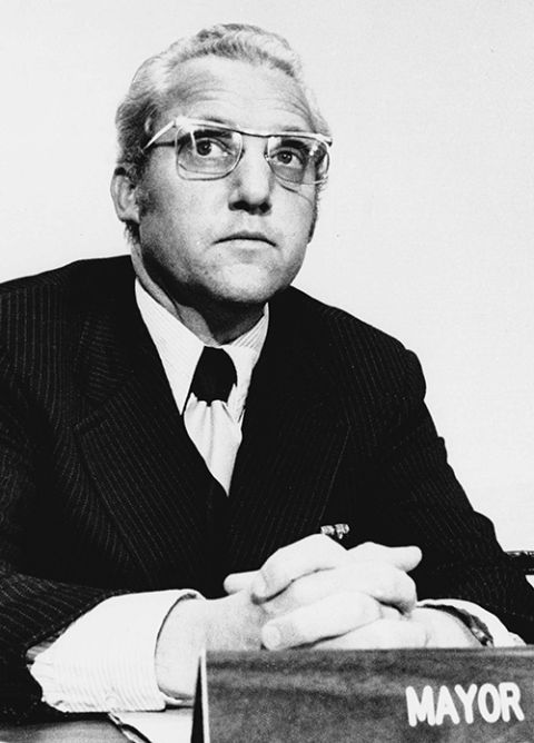 New Orleans Mayor Moon Landrieu on March 27, 1973, at a news conference in Washington, D.C., on the impact of the federal budget on the nation's cities (AP/John Duricka)