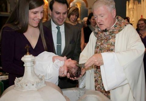 Rachel Day Piper is baptized on Oct. 26, 2014, at St. Margaret of Scotland Parish in Chicago. (Provided photo)