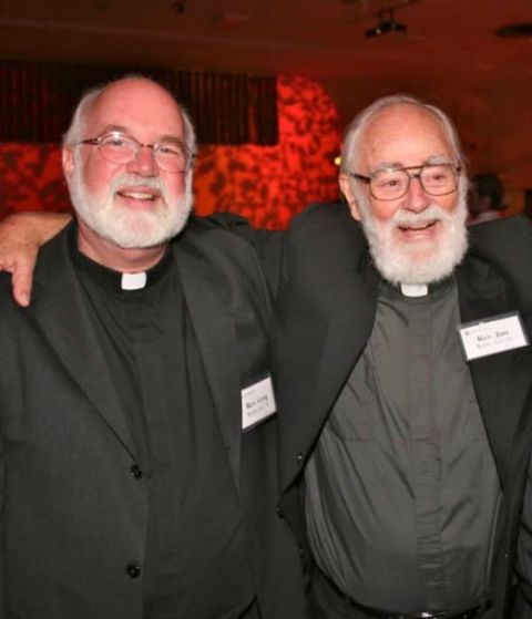 Jesuit Frs. James Rude, right, and Gregory Boyle in 2011 (Loyola High School Alumni Association)