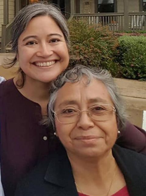 Carlota García with her mother Rocío García in East Austin. (Provided photo)