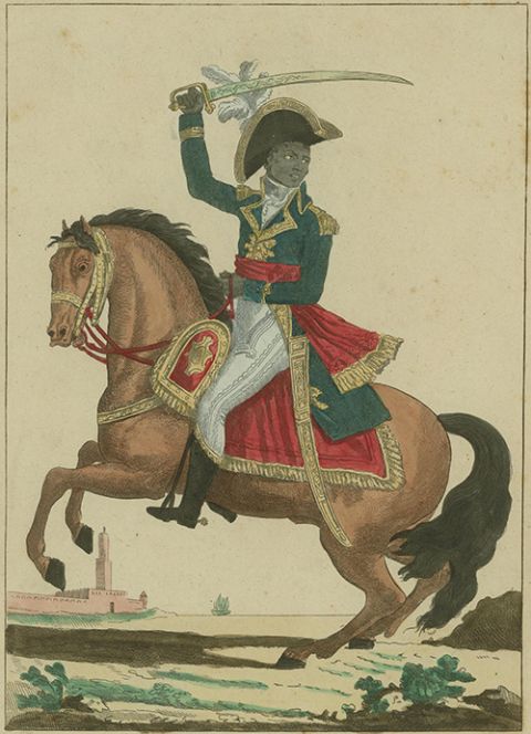 A circa-1800 engraving of Toussaint Louverture, part of a series of portraits of generals of the French Revolution (Wikimedia Commons/John Carter Brown Library)