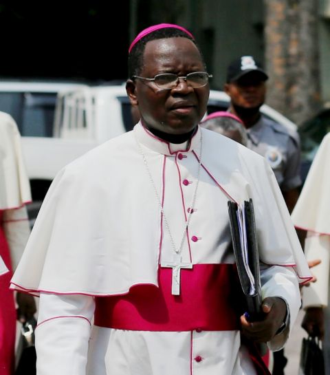 Archbishop Marcel Utembi Tapa arrives in December 2016 to mediate talks between the opposition and the government of President Joseph Kabila in Kinshasa, Congo. (CNS/Reuters/Thomas Mukoya)