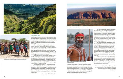 Pages on the Indigenous perspective of the Earth from "Faith for Earth: A Call for Action"; click to enlarge (Provided photo)