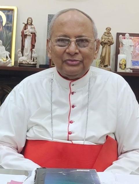 Cardinal Malcolm Ranjith, archbishop of Colombo, shown at his residence in the Sri Lankan capital on Oct. 22, said he received a letter from Pope Francis pledging the universal church's support. (NCR photo/Thomas Scaria)