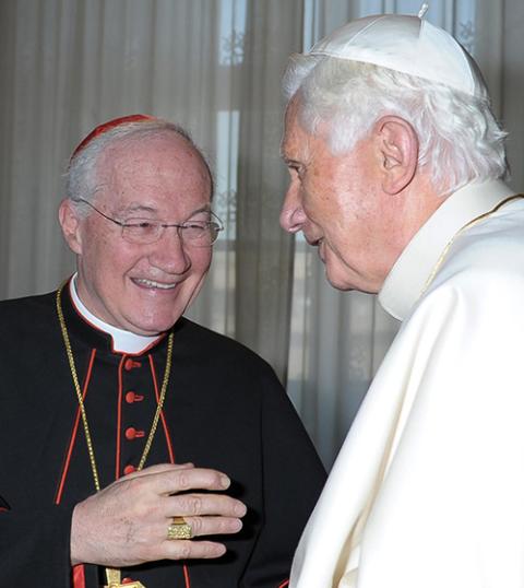 Cardinal Marc Ouellet with Pope Benedict XVI in 2011 (CNS/L'Osservatore Romano)