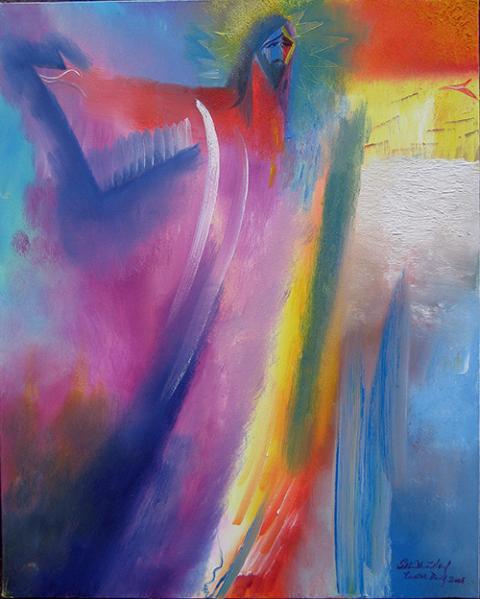 The Resurrection is depicted in a modern painting by Stephen B Whatley, an expressionist artist based in London. The title is "The Glory of Christ." (CNS/Stephen B Whatley) The Resurrection is depicted in a modern painting by Stephen B Whatley, an expressionist artist based in London. The title is "The Glory of Christ." (CNS/Stephen B Whatley)