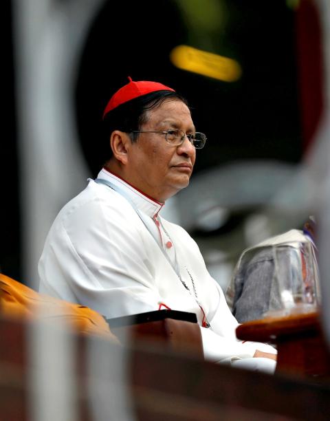 Cardinal Charles Bo of Yangon, Myanmar, attends an Oct. 10 candlelight interfaith prayer service in Yangon. (CNS/Reuters/Soe Zeya Tun) Cardinal Charles Bo of Yangon, Myanmar, attends an Oct. 10 candlelight interfaith prayer service in Yangon. (CNS/Reuters/Soe Zeya Tun)