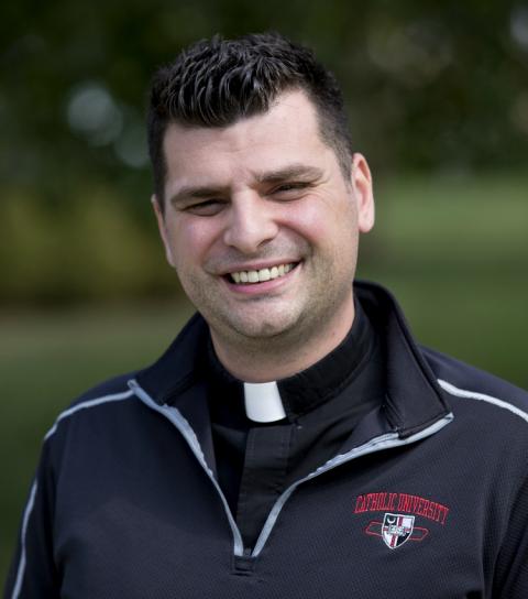 Anthony Federico, a seminarian from the Archdiocese of Hartford, Connecticut, is seen outside Theological College in Washington Oct. 25. (CNS/Tyler Orsburn) Anthony Federico, a seminarian from the Archdiocese of Hartford, Connecticut, is seen outside Theological College in Washington Oct. 25. (CNS/Tyler Orsburn)