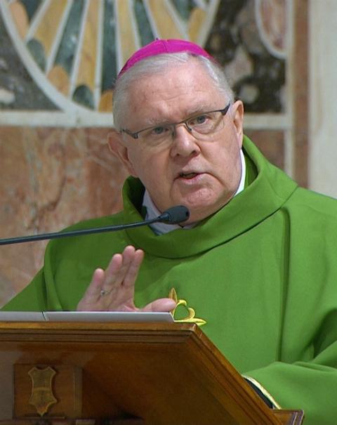 Archbishop Mark Coleridge of Brisbane, Australia, gives the homily during Mass at a meeting on the protection of minors in the church at the Vatican in February 2019. (CNS/Maria Grazia Picciarella) Archbishop Mark Coleridge of Brisbane, Australia, gives the homily during Mass at a meeting on the protection of minors in the church at the Vatican in February 2019. (CNS/Maria Grazia Picciarella)