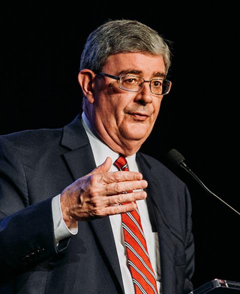 George Weigel speaks at the Napa Institute's 2019 Summer Conference in California. (CNS/Courtesy of Napa Institute)