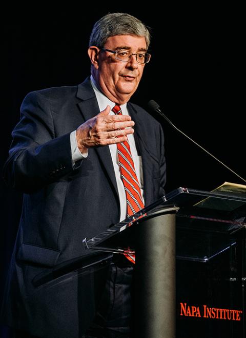 George Weigel speaks July 25, 2019, at the Napa Institute's annual Summer Conference in California. (CNS/Courtesy of Napa Institute)