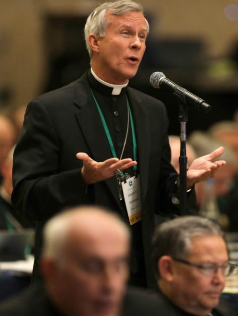 Joseph Strickland of Tyler, Texas, speaks during the fall general assembly of the U.S. Conference of Catholic Bishops in Baltimore Nov. 11, 2019. (CNS/Bob Roller) Joseph Strickland of Tyler, Texas, speaks during the fall general assembly of the U.S. Conference of Catholic Bishops in Baltimore Nov. 11, 2019. (CNS/Bob Roller)
