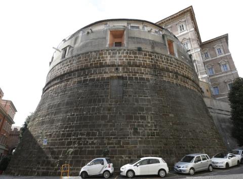 The tower of the Institute for the Works of Religion, often referred to as the Vatican bank, is pictured Oct. 2, 2019. (CNS photo/Paul Haring) The tower of the Institute for the Works of Religion, often referred to as the Vatican bank, is pictured Oct. 2, 2019. (CNS photo/Paul Haring)