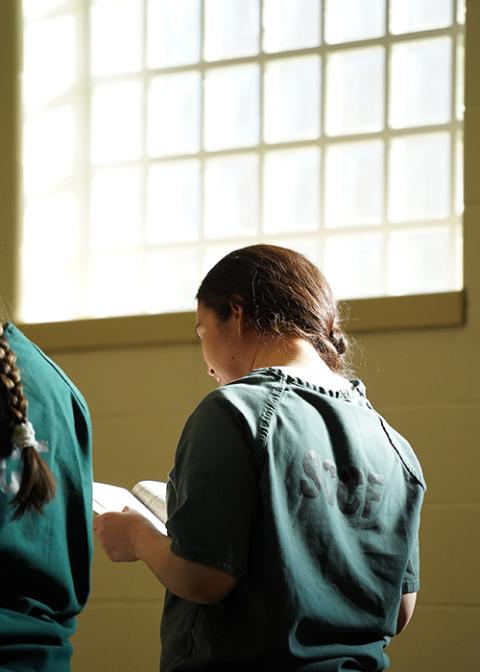An incarcerated woman sings during a Mass on Dec. 19, 2019, at the Suffolk County Correctional Facility in Yaphank, New York. (CNS/Gregory A. Shemitz) An incarcerated woman sings during a Mass on Dec. 19, 2019, at the Suffolk County Correctional Facility in Yaphank, New York. (CNS/Gregory A. Shemitz)
