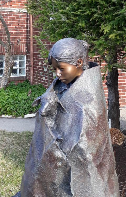 The statue "Shepherd Girl" by Dee Toscano was donated to the Hildegarden in 2018. (Don Clemmer) The statue "Shepherd Girl" by Dee Toscano was donated to the Hildegarden in 2018. (Don Clemmer)
