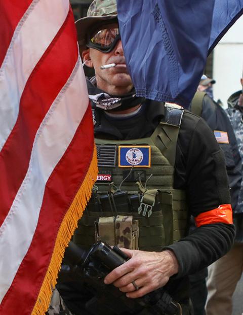 Gun rights advocates attend a rally in Richmond, Virginia, Jan. 20, protesting plans by the state's Democratic leadership to pass gun-control legislation. (CNS/Reuters/Jim Urquhart)