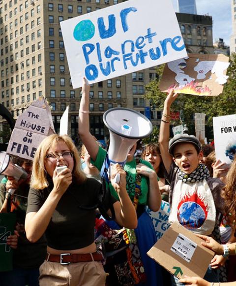 Young people gather for a climate change rally in New York City Sept. 20, 2019. (CNS/Gregory A. Shemitz) Young people gather for a climate change rally in New York City Sept. 20, 2019. (CNS/Gregory A. Shemitz)
