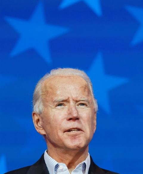 Joe Biden makes a statement on the presidential election results during a brief appearance before reporters in Wilmington, Delaware, Nov. 5. (CNS/Reuters/Kevin Lamarque) Joe Biden makes a statement on the presidential election results during a brief appearance before reporters in Wilmington, Delaware, Nov. 5. (CNS/Reuters/Kevin Lamarque)