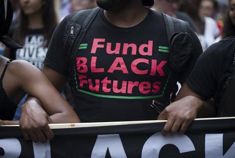 Black Lives Matter demonstrators are seen near Lafayette Square in Washington Aug. 12, 2018, during the start of a white nationalists' rally "Unite the Right 2." (CNS/Tyler Orsburn) Black Lives Matter demonstrators are seen near Lafayette Square in Washington Aug. 12, 2018, during the start of a white nationalists' rally "Unite the Right 2." (CNS/Tyler Orsburn)
