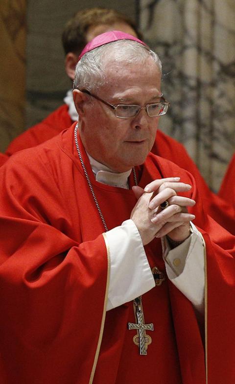 Bishop Michael Hoeppner of Crookston, Minnesota, concelebrates Mass at the Basilica of St. Paul Outside the Walls in Rome Jan. 15, 2020. Bishop Hoeppner's resignation was accepted by Pope Francis April 13, 2021. (CNS/Paul Haring)