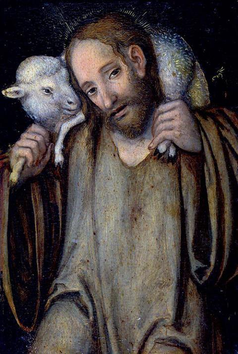 Pope Francis distributed a card with this image of "The Good Shepherd," a painting by artist Lucas Cranach der Ältere, to Italian bishops Nov. 22 in Rome. (CNS photo/Courtesy of Holy See Press Office)