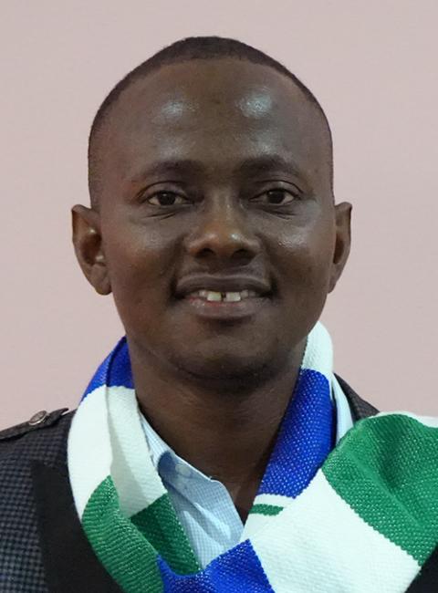 McIvan Vamboi, the national president of the Catholic Youth Organization in Sierra Leone, at COP27 on Nov. 7 (EarthBeat photo/Doreen Ajiambo)