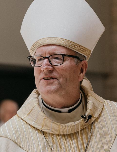 Bishop Robert Barron is seen at St. John the Evangelist Co-Cathedral in Rochester, Minnesota, July 29. (CNS/Courtesy of Word on Fire Catholic Ministries/Clare LoCoco)