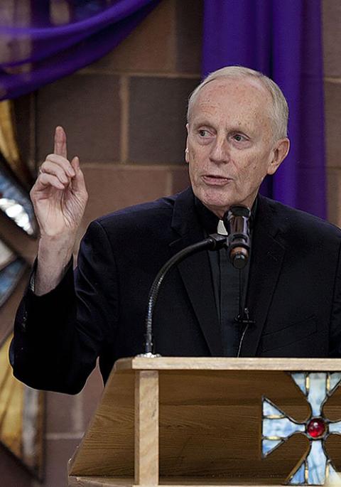 Now-retired Bishop Howard Hubbard of Albany, New York, is seen in a 2013 file photo. (CNS/Courtesy of Nate Whitchurch via Albany Diocese)