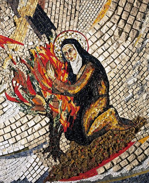 St. Edith Stein is depicted in a detail from a mosaic by Jesuit Fr. Marko Ivan Rupnik in the Redemptoris Mater Chapel at the Vatican. (CNS/Courtesy of Centro Aletti)