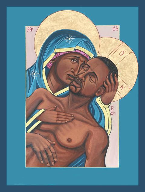 Kelly Latimore's icon of the virgin and child, "Mama"