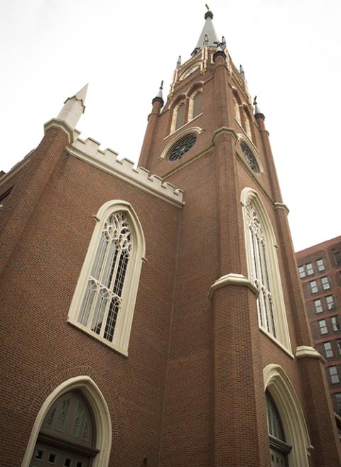 The Cathedral of the Assumption, featured in this Nov. 3, 2016 photo, is a prominent architectural landmark in downtown Louisville, Kentucky. (CNS/Chaz Muth)