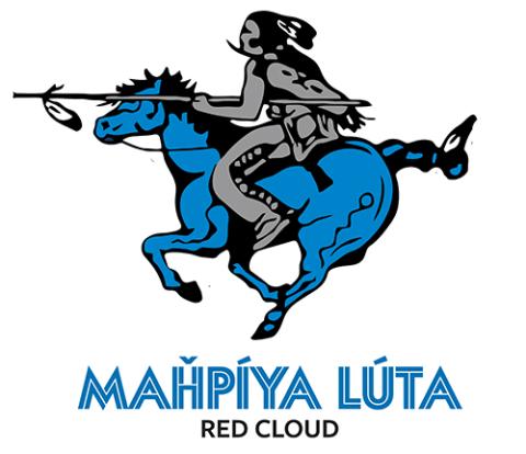The mascot at Mahpíya Lúta-Red Cloud Indian School in Pine Ridge, South Dakota features Lakota Sioux chief Mahpíya Lúta, who led several victories against the U.S. military. (Courtesy of Mahpíya Lúta-Red Cloud Indian School)