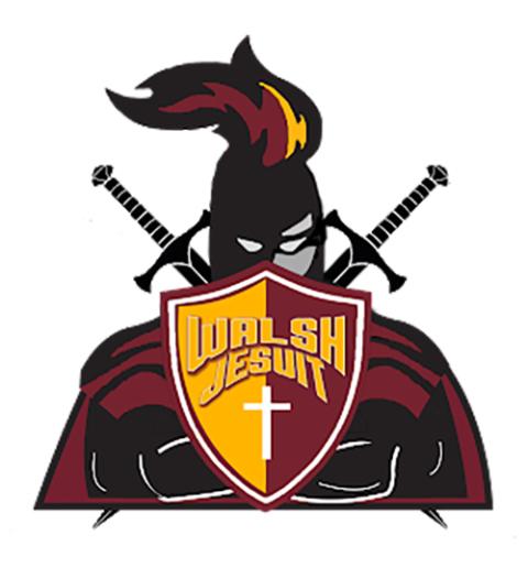 The new mascot for Walsh Jesuit features a superhero-style warrior rather than a rendering of a Native American warrior. (Courtesy of Walsh Jesuit High School)
