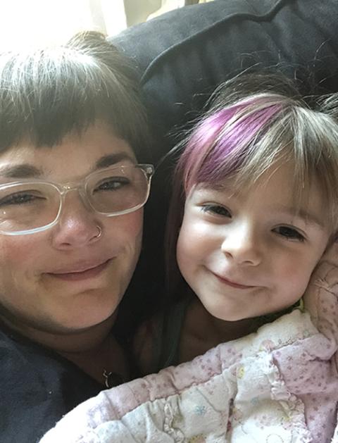 Anna Hope-Melnick and one of her three children, Eliza, share a selfie. Eliza, who just completed second grade at a Portland, Oregon, archdiocesan school, identifies as nonbinary. (Courtesy of Anna Hope-Melnick)