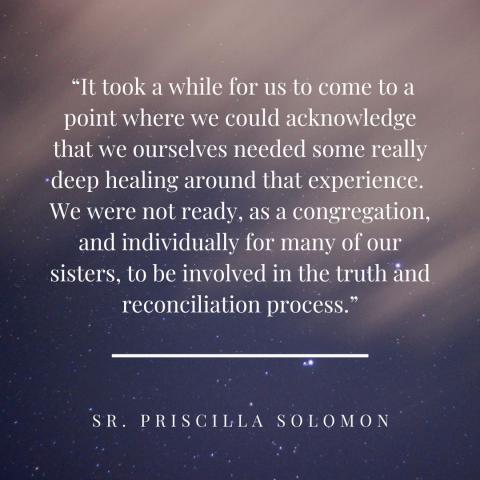 Quote from Sr. Priscilla Solomon