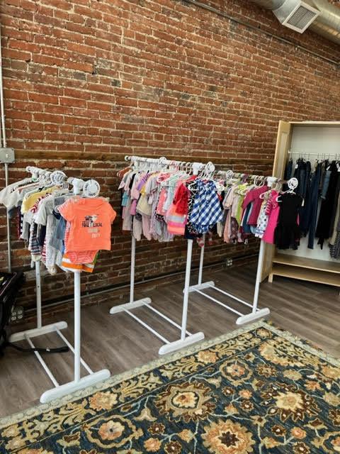 The 350-square-foot Little Lamb Resale shop, which opened at the end of June, has a boutique feel, with a small collection of select maternity wear and baby outfits. (Courtesy of Jeannie French)