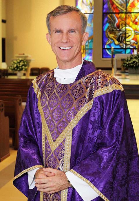 Then Bishop-designate Joseph Strickland is pictured in a 2011 photo. He was appointed bishop by Pope Benedict XVI Sept. 29, 2012. (CNS/Courtesy of Bishop T.K. Gorman Regional Catholic School/Felipe Natera)