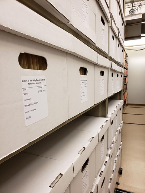 Archival documents from the Sisters of the Holy Family of California are preserved in the Archives and Special Collections of the Santa Clara University Library. (Courtesy of Santa Clara University Library)