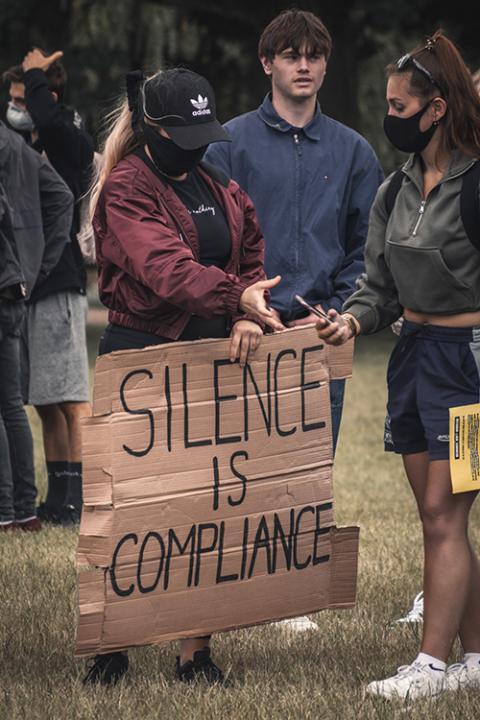 Black Lives Matter protesters in Leamington Spa, England, in June 2020 (Unsplash/Danny Lines)