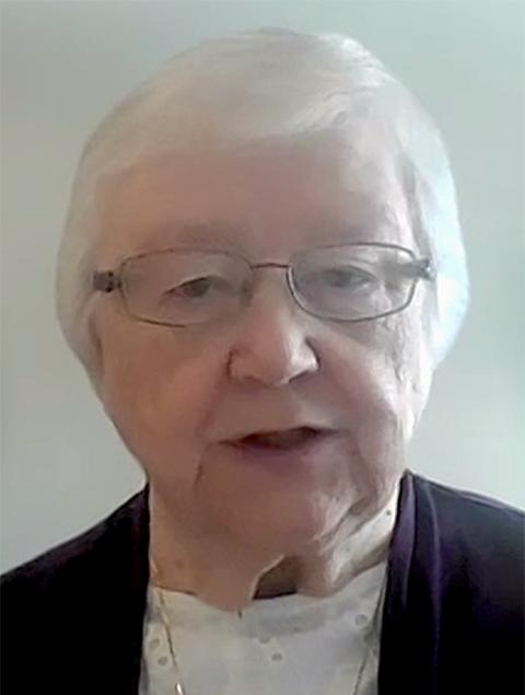 Sr. Elizabeth Davis of the Congregation of the Sisters of Mercy of Newfoundland and Labrador speaks during a webinar on the synod Dec. 6. (GSR screenshot)