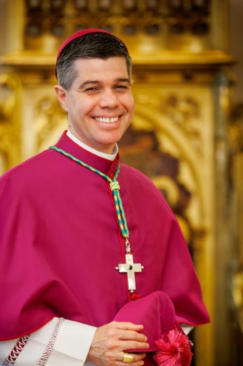 Bishop Cristiano Barbosa, a native of Brazil, was consecrated as an auxiliary bishop in Boston on Feb. 3. (Courtesy of The Pilot/Gregory Tracy)