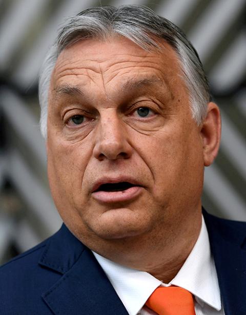 Hungarian Prime Minister Viktor Orbán during the European Union summit in Brussels June 24, 2021 (CNS/Reuters/John Thys, pool)