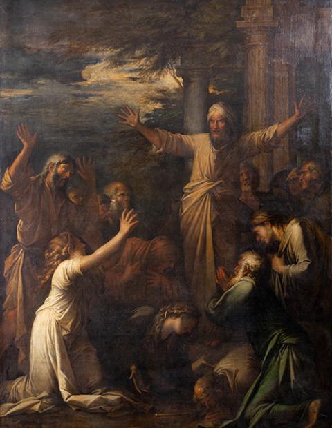 "Jonah Preaching to the People of Niniveh" (1630-1661) by Italian painter Salvator Rosa (Artvee)