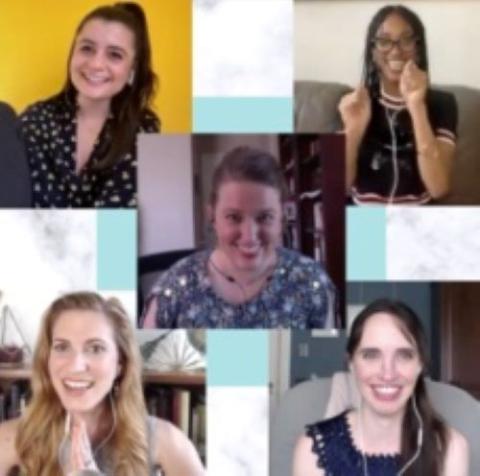 The five young women discerners from the Lifetime show "The Sisterhood" reunited via Zoom in 2020.
