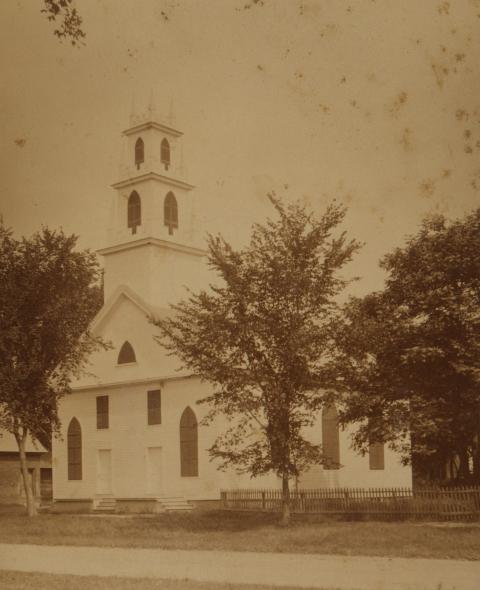 This photograph of a Congregational church is from the album "Views of Charlestown, New Hampshire" by Gotthelf Pach at the Smithsonian American Art Museum. (Smithsonian)