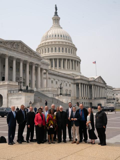US Circle of Protection anti-racism statement Delegation members assembled, smiling with Capitol building in background
